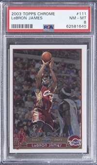 2003-04 Topps Chrome #111 LeBron James Rookie Card – PSA NM-MT 8